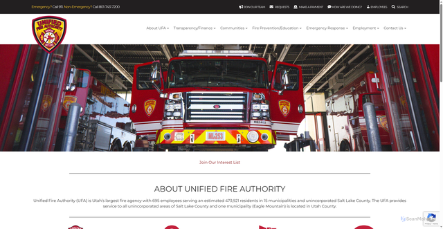 Security scan screenshot of https://unifiedfireut.gov/