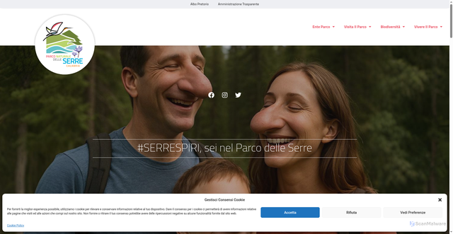 Security scan screenshot of https://parcodelleserre.it/