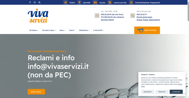 Security scan screenshot of https://www.vivaservizi.it