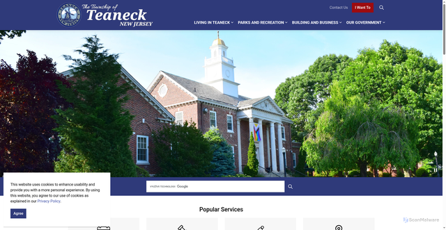 Security scan screenshot of https://www.teanecknj.gov/