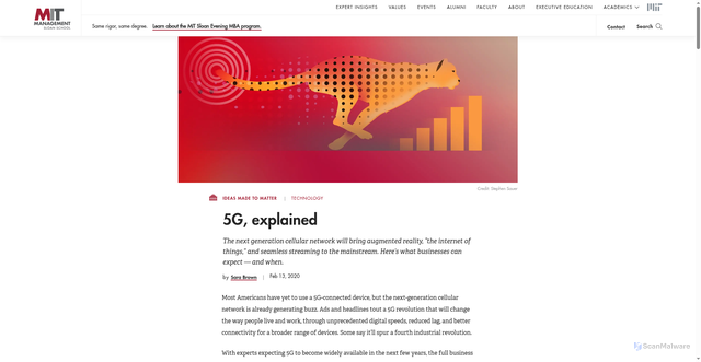 Security scan screenshot of https://mitsloan.mit.edu/ideas-made-to-matter/5g-explained