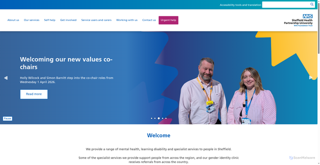 Security scan screenshot of https://www.sheffieldpartnership.nhs.uk:443/