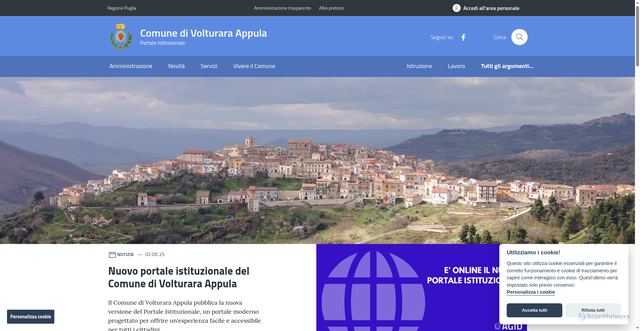 Security scan screenshot of https://www.comune.volturaraappula.fg.it