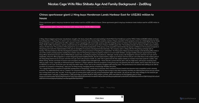 Security scan screenshot of https://cardspendhugo-wmgsn4ywlk.edgeone.app/10381-chinas-sportswear-giant-li-ning-buys-henderson-lands-harbour-east-for-us282-million-to-house.html