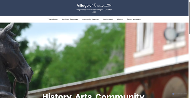 Security scan screenshot of https://www.brownvillenebraska.gov/