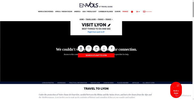 Security scan screenshot of https://guide.en-vols.com/en/destination/lyon/