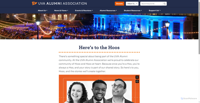Security scan screenshot of https://uvaalumni.org/heres-to-the-hoos/