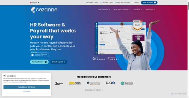 Security scan screenshot of https://cezanneondemand.com