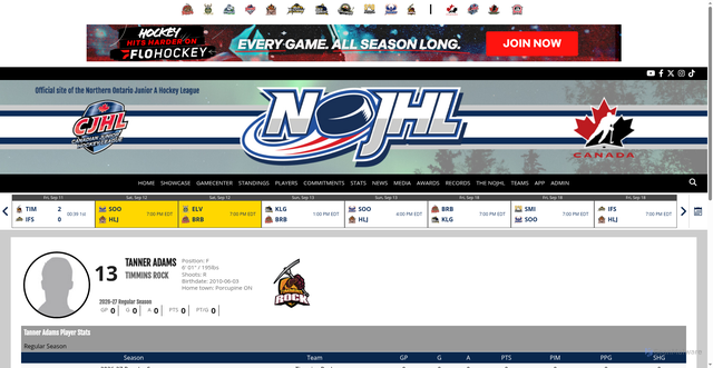 Security scan screenshot of https://nojhl.com/stats/player/6470