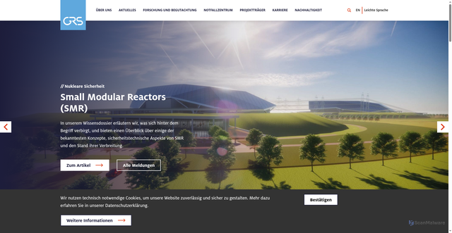 Security scan screenshot of http://www.grs.de/