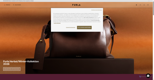 Security scan screenshot of https://furla.com
