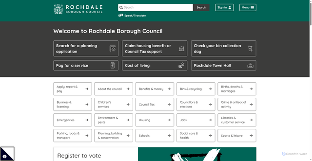 Security scan screenshot of https://rochdale.gov.uk