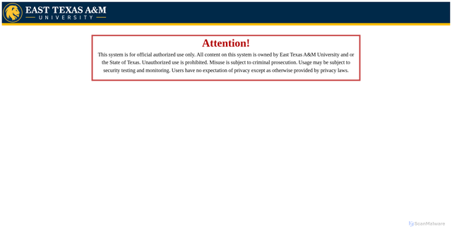 Security scan screenshot of https://inside.tamuc.edu