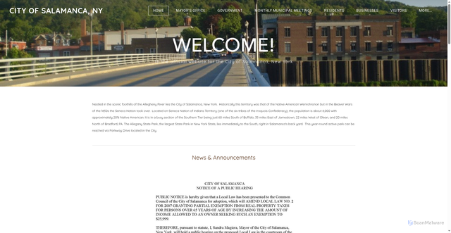 Security scan screenshot of https://www.salamancany.gov/