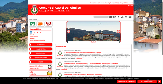 Security scan screenshot of https://www.comune.casteldelgiudice.is.it/