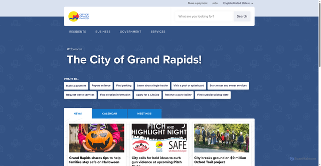 Security scan screenshot of https://www.grandrapidsmi.gov/