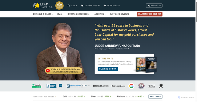 Security scan screenshot of https://learcapital.com
