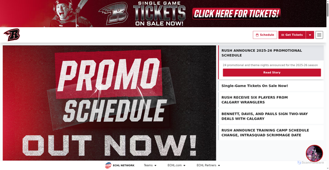 Security scan screenshot of https://rapidcityrush.com/