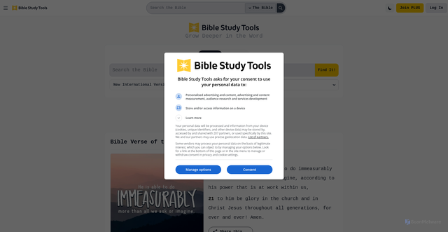 Security scan screenshot of https://biblestudytools.com