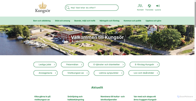 Security scan screenshot of https://www.kungsor.se/