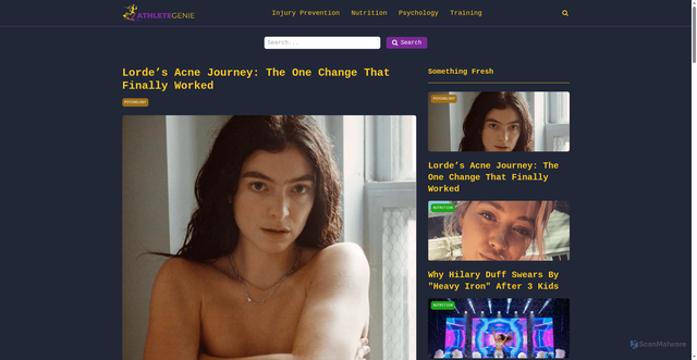 Security scan screenshot of https://athletegenie.pages.dev/posts/lorde-s-acne-journey-the-one-change-that-finally-worked