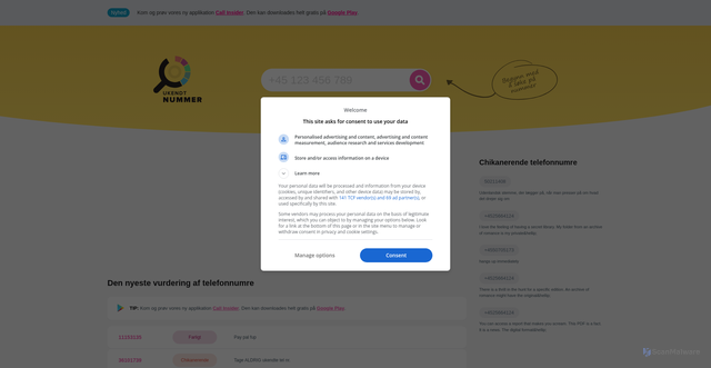 Security scan screenshot of https://ukendtnummer.dk