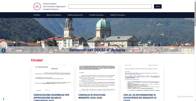 Security scan screenshot of https://www.odcec-verbania.it