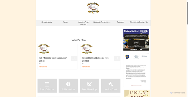 Security scan screenshot of https://townofgeddes.gov/