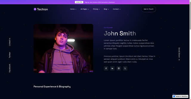 Security scan screenshot of https://tectron.pages.dev/team-details/john-smith