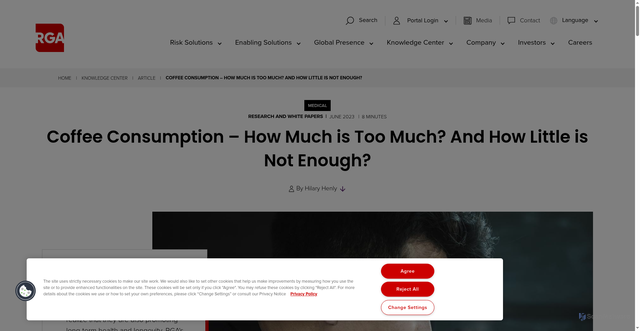 Security scan screenshot of https://www.rgare.com/knowledge-center/article/coffee-consumption-how-much-is-too-much-and-how-little-is-not-enough