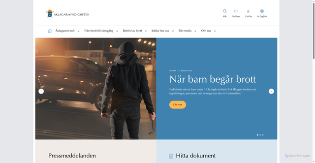 Security scan screenshot of https://www.aklagare.se/