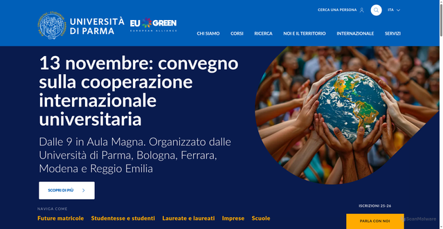 Security scan screenshot of https://www.unipr.it/