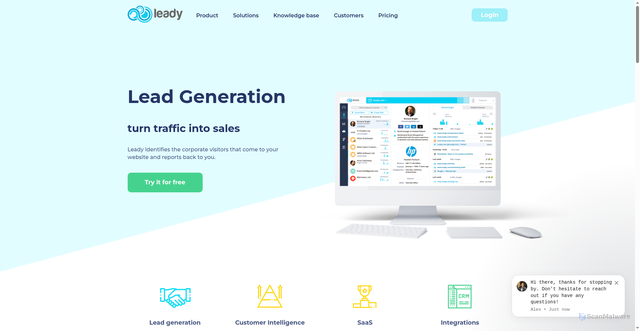 Security scan screenshot of https://leady.com