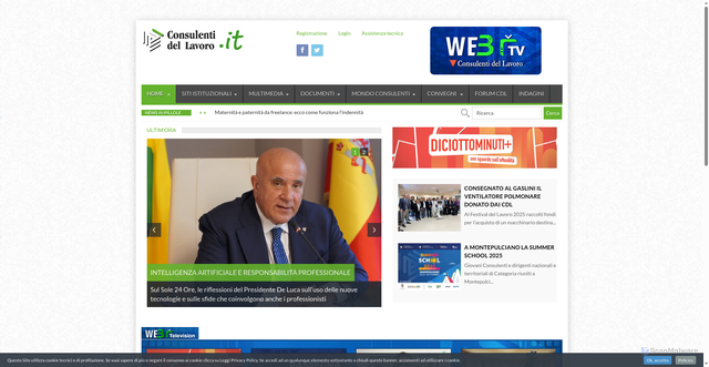 Security scan screenshot of https://www.consulentidellavoro.it/