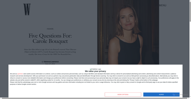 Security scan screenshot of https://www.wmagazine.com/story/carole-bouquet-unforgivable-interview