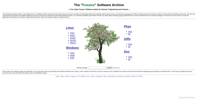 Security scan screenshot of https://fossies.org/