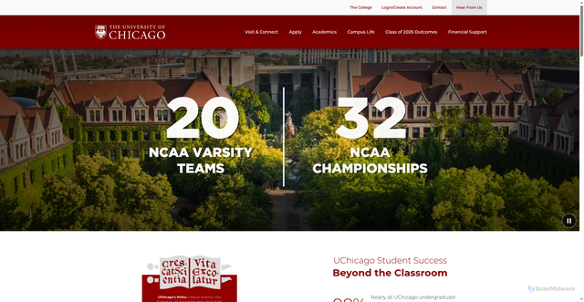 Security scan screenshot of https://collegeadmissions.uchicago.edu