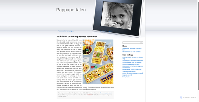 Security scan screenshot of https://pappaportalen.no/aktiviteter-til-mor-og-hennes-venninner/