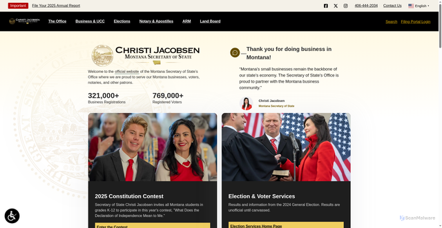 Security scan screenshot of https://sosmt.gov/
