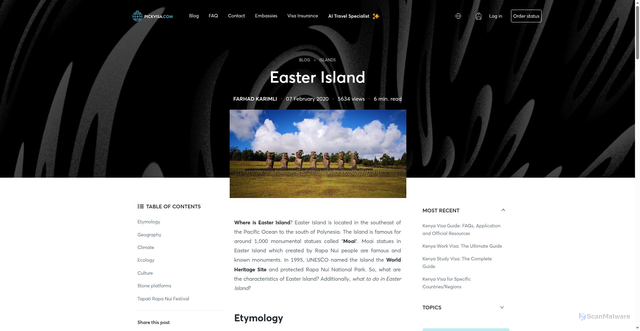 Security scan screenshot of https://pickvisa.com/blog/easter-island