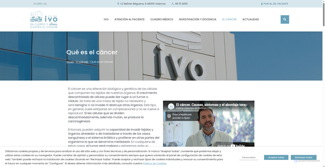 Security scan screenshot of https://www.ivo.es/el-cancer/que-es-el-cancer/