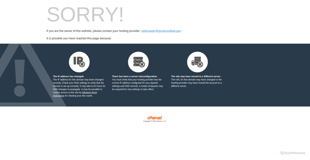 Security scan screenshot of http://guntersvilleal.gov/