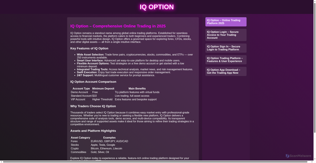 Security scan screenshot of http://web-iqoption.com/