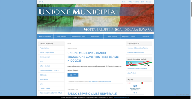 Security scan screenshot of https://www.unionemunicipia.it