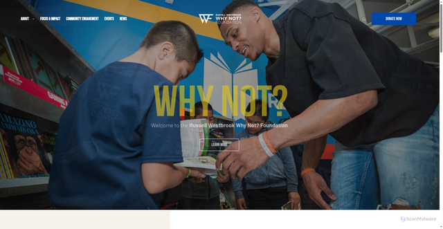 Security scan screenshot of https://whynotfoundation.org/