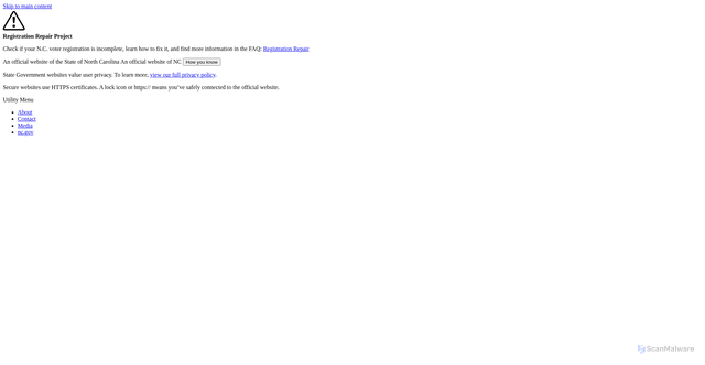 Security scan screenshot of https://www.ncsbe.gov/voting/voter-id