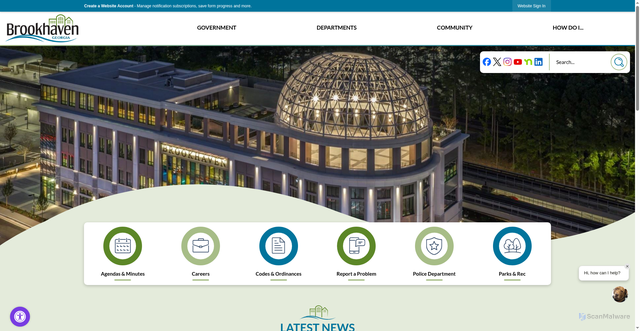 Security scan screenshot of https://www.brookhavenga.gov/