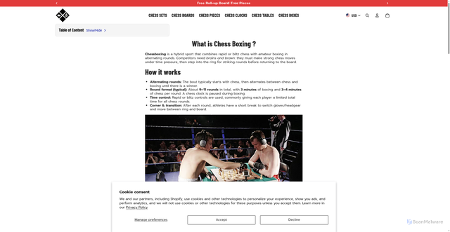 Security scan screenshot of https://www.the-chessset.com/blogs/infos/what-is-chess-boxing