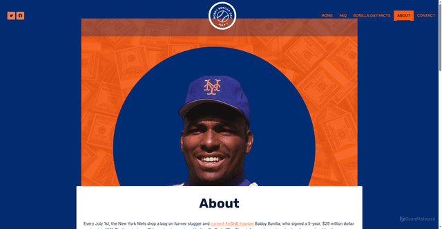 Security scan screenshot of https://bobbybonilla.day/about/