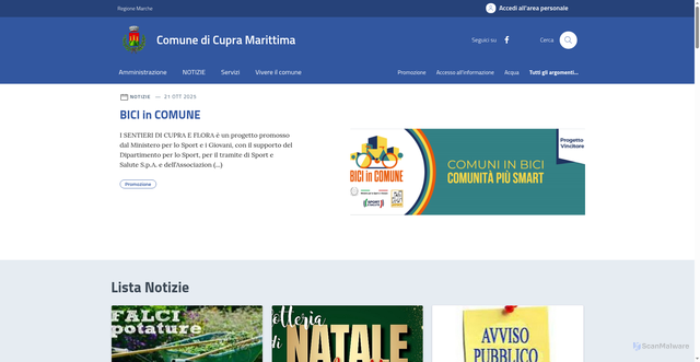 Security scan screenshot of https://comune.cupra-marittima.ap.it/